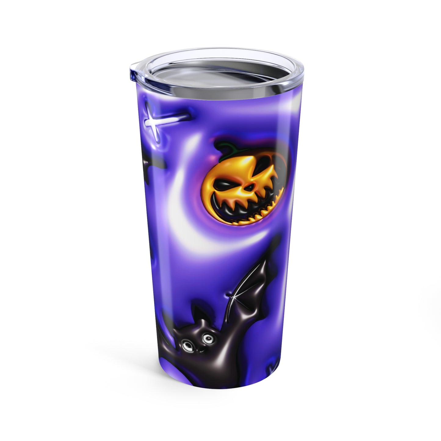 Gothic Tumbler 20oz - Spooky Skulls and Bats