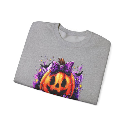 Unisex Heavy Blend™ Halloween Pumpkin Crewneck Sweatshirt – Cozy Fall & Spooky Season Apparel