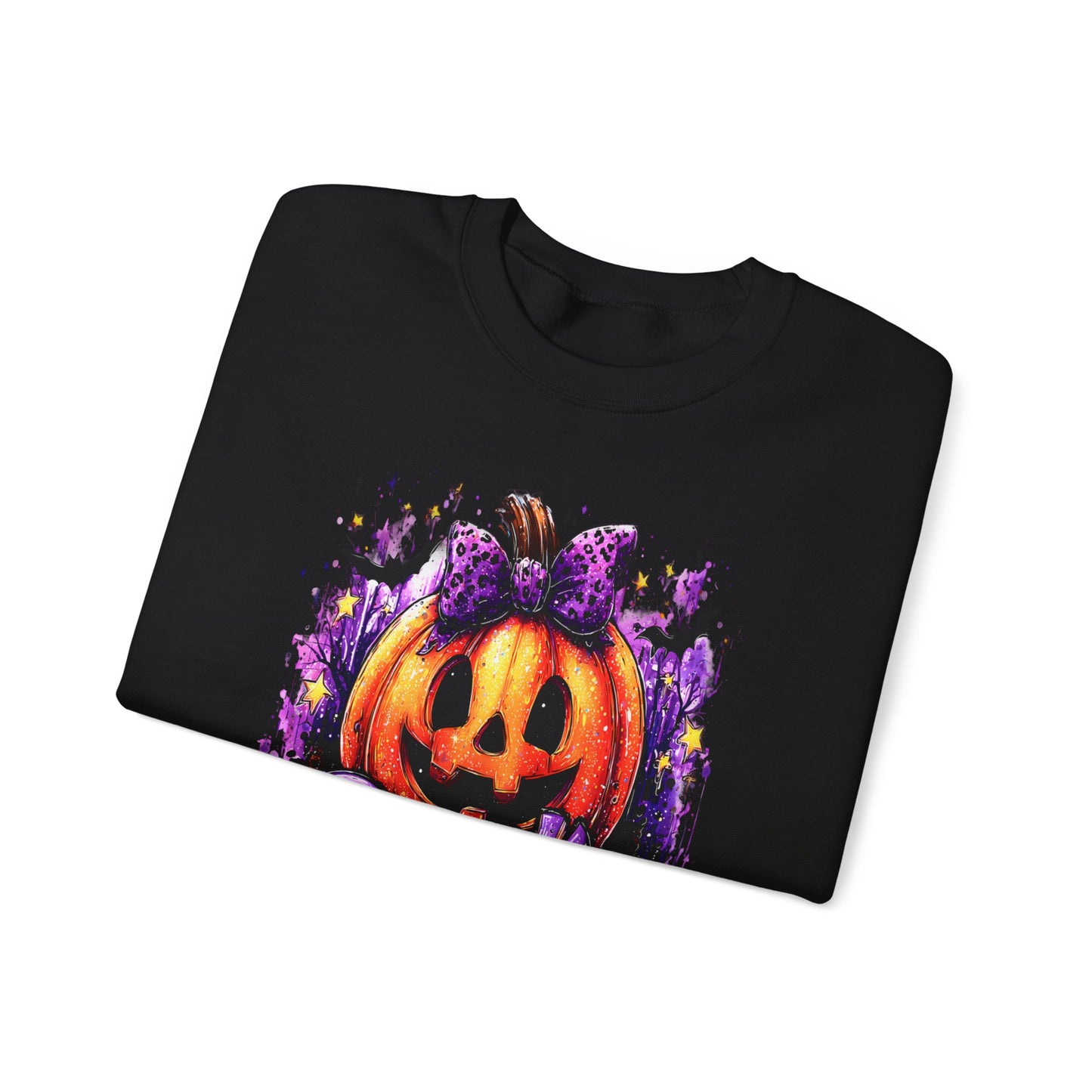 Unisex Heavy Blend™ Halloween Pumpkin Crewneck Sweatshirt – Cozy Fall & Spooky Season Apparel