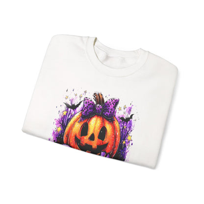 Unisex Heavy Blend™ Halloween Pumpkin Crewneck Sweatshirt – Cozy Fall & Spooky Season Apparel