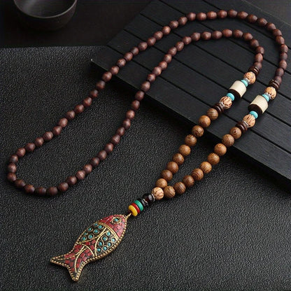 Vintage Handmade Nepal Buddhist Mala Necklace