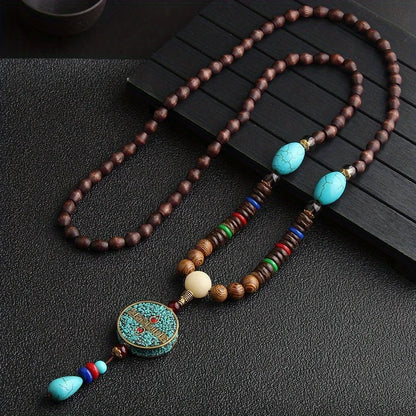 Vintage Handmade Nepal Buddhist Mala Necklace