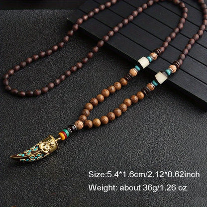 Vintage Handmade Nepal Buddhist Mala Necklace