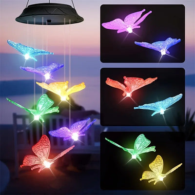 Mystical Solar Wind Chime – Color Changing Spirit Lights for Witchy Garden & Altar Decor